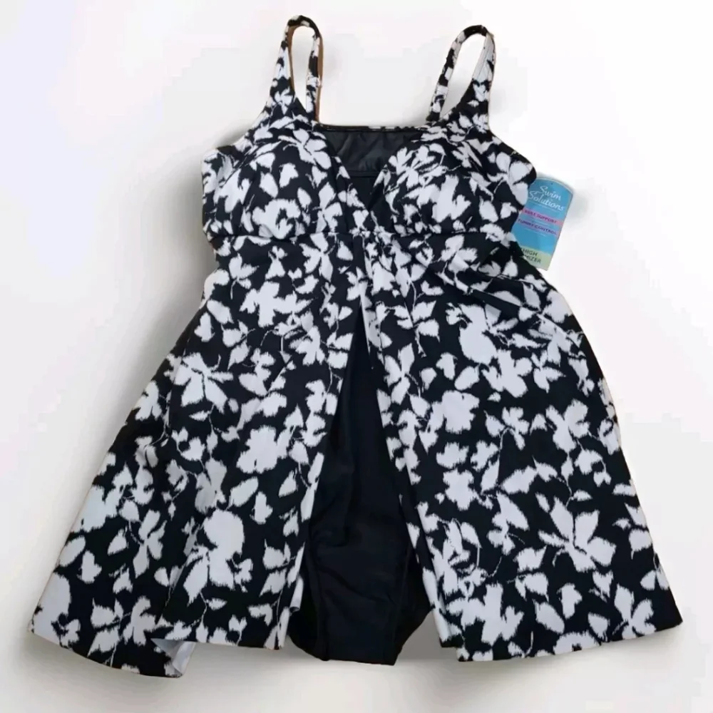 Swim Solutions Fly Away Tummy Control Swim Dress Woman Plus 18W Wireless New - Picture 5 of 12